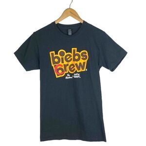 M&O GOLD Tim Hortons X Justin Bieber Black Biebs Crew Brew Logo T Shirt  US S